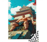 Sumo Wrestler 1000 Piece Jigsaw Puzzles for Adults 1000 Pieces Puzzle Japanese Sumo Gifts Home Decoration Educational Games Premium Multicolor Impossible 1000pcs (75x50cm)