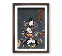 Sumo Wrestler by Utagawa Toyokuni Framed Print | A2 Walnut Framed Wall Art | Ready to Hang | Modern Nature Picture | Living Room Bedroom Lounge Office