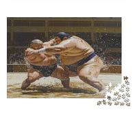 Sumo Wrestler Jigsaw Puzzles for Adults 1000 Piece Jigsaw Japanese Sumo Family Fun Educational Games Home Decoration Colorful Impossible Puzzles Relax Games 1000pcs (75x50cm)