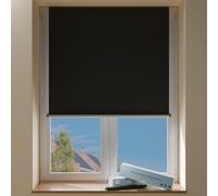 Sumobaby Blackout Curtains Portable Roll-Up,No Drill Blackout Roller Shade with Heat-Resistance Magic Tapes,100% Blackout Window Cover,Thermal Insulated Blinds for Windows(W23” X L36”,1 Panel,Black)