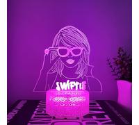 Sumokaii 3D Illusion Night Light, Songstress 3D Lamp Illusion LED, 3D Night Light, 16 Colours Smart Touch, Dimmable Visual Stereoscopic Nig-ht Lig-ht, Great Gift for Kids