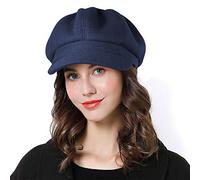 Sumolux Women Beret Newsboy Hat French Wool Cap Classic Autumn Spring Winter, Navy Blue, One Size
