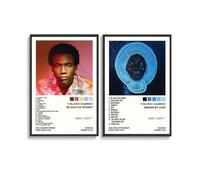 Sumooa Childish Poster Gambino Rapper Donald Glover Music Album Cover for Room, Aesthetic Canvas Wall Art, Bedroom Decor, 12 x 18 Inches (30 x 45 cm), Pack of 2