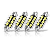 SUMOZO Autobulbs Festoon C5W Led Bulbs 39mm 6000K Xenon White Light 6-SMD 5730 for Car Interior Light Dome License Number Plate Side Door Map Lamps Pack of 4 (39mm)