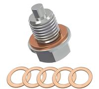 Sump Plug with Sump Plug Washer, Oil Sump Plug for My Car, M14 x 1.5 Stainless Steel Drain Plug with 1 Bolt and 5 Seals, Ideal for Vehicle Maintenance and Oil Changes