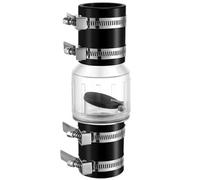 Sump Pump Check Valve 1 1/2 Inch Model CV-150 Quiet Check Valve with Buna-N Couplings Spring-Loaded Flapper and Stainless Steel Clamps Fit -/2″ Pipe, Sump Pump/in