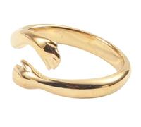Sumpgle Artistic Embrace Ring for Women Gold Plated Titanium Steel Modern Statement Jewelry Gift for Her Unique Designer Ring