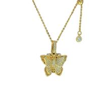 Sumpgle Contemporary East Asian Necklace Heritage Craftsmanship Rotating Gourd Pendant Butterfly for Women Daily Gift