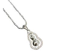 Sumpgle Contemporary East Asian Necklace Heritage Craftsmanship Rotating Gourd Pendant Butterfly for Women Daily Gift