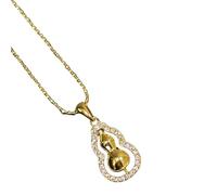 Sumpgle Contemporary East Asian Necklace Heritage Craftsmanship Rotating Gourd Pendant Butterfly for Women Daily Gift