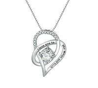 Sumpgle I Love You To The Moon and Back Heart Pendant Necklace Engraved Jewelry Gift for Women Couples Minimalist Accessories