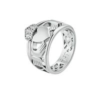 Sumpgle Nordic Irish Traditional Claddagh Wedding Ring Titanium Steel Heart Holding Ring for Couples Engagement and Marriage