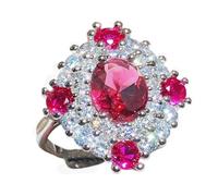 Sumpgle Pigeon Blood Red Ruby Replica Ring High-End Jewelry for Weddings Cocktail Parties Vintage Gemstone Ring Gift for Women