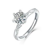 Sumpgle S925 Silver Moissanite Ring Women's Fashion Love Vow Engagement Gift