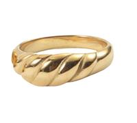 Sumpgle Titanium Steel 18K Gold Plated Flat Ring Minimalist Ins Style Midi Ring Fashion Designer Jewelry Gift for Her