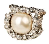 Sumpgle Vintage Baroque Style Rings for Women Adjustable Open Pearl Ring Party Wedding Daily Gift Jewelry