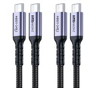 SUMPK 240W USB C Cable 1m 2 packs, USB 4 Fast Charging, 40Gbps High Speed Data Speed, 8K Video Monitor Cables Compatible with Thunderbolt, iPhone 16/16 Pro/16 Plus/16 Pro Max, MacBook Pro