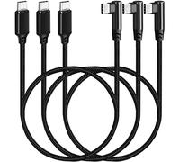 SUMPK 50cm USB C to USB C Cable 3 Packs, Right Angle 60W PD Type C Fast Charging Cord Compatible with Samsung Galaxy S22/S21/S20 Ultra/Z Fold 3/Note 20, Pixel 5/4/3 XL