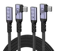 SUMPK Long USB C Extension Cable 2m, 2 Packs, 40Gbps/240W/8K, Right Angle | USB4.0 Extender Fast Charging, 90 Degree Data Transfer Speed, 8K Video Monitor, Type C Male to Female