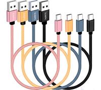 SUMPK USB C Cable 50cm 4 Packs, 18W Short Type C Cord Fast Charge USB 2.0 Data Braided Compatibile with Samsung Galaxy S22 S21 S20 Ultra 5G, Google Pixel, Power Bank and Other Type C Devices