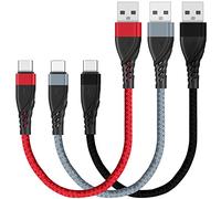 SUMPK USB C Cable Short 0.3m 3 Packs, USB Type C Charger Braided Fast Charging Cord Compatible with Samsung Galaxy A20 A51, S10+ S9 S8 Plus, LG G6, MacBook Air iPad Pro, Pixel 2 XL and Power Bank