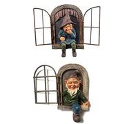 SUMPPIGGER Garden Gnome Statue Elf Out The Door Tree Hugger, Naughty Garden Peeker Yard Art, Funny Tree Sculpture Garden Decoration, Patio Yard Lawn Porch Ornament Gift