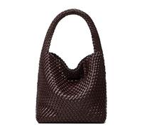 Sumrains Woven Tote Bag for Women: Vegan Leather Shoulder Purse - Underarm Hobo Bag - Summer Beach Tote for Vacation, 4coffee Color, M
