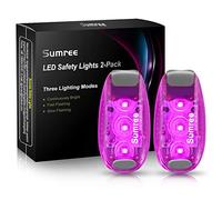 Sumree LED Safety Lights(2 Pack).Clip On Strobe&Running Lights.High Visibility Accessories Gear for Your Reflective,Bicycle etc.For Runners, Bike, Walking,Dog Collar, Stroller(Pink)
