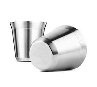 SUMSEA Stainless Steel Espresso Cups, Pack of 2, Double-Walled Insulated Coffee Cups, Tea Cups, Easy to Clean and Dishwasher Safe (160 ml)