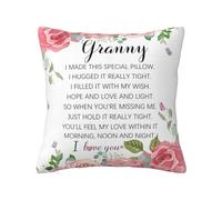 Sumsive Granny Gifts for Grandma from Grandkids Birthday Gifts for Granny for Grandma Best Granny Ever Gifts on Valentine's Day Great Granny Gifts Rose Throw Pillow Cover 18x18’’