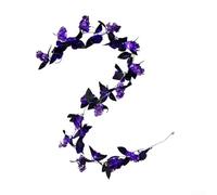 Sumsoctober 2M Purple LED Rose Vine Garland Artificial Flower String Lights Halloween Home Wedding Party Decoration