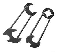 Sumsoctober 2Pcs Basin Wrench Set Telescopic Sink Faucet Tool Adjustable Pipe Spanner for Plumbing Repair Tap Nut Removal Hard to Reach Areas Alloy Steel Black