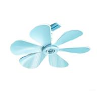 Sumsoctober Adjustable Air Conditioner Deflector Six-Fan ABS Bracket Energy-Saving Anti-Condensation for Side Round Grid Vents(Blue)