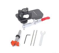 Sumsoctober Adjustable Hinge Drilling Jig Kit 35mm Hole Cutter Aluminum Alloy Cabinet Door Locator with Clamp System Drill Bits for Precise DIY Cabinetry Projects