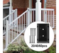 Sumsoctober Deck Railing Bracket Connectors for 2x4 Inch Wood Post Black Nylon Fence Stair Balusters Support System 20 Pack(60pcs)