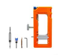 Sumsoctober Door Hinge Mortising Jig with Router Template, Adjustable Clamp Guide for Accurate Wood Door Routing Installation Guide(Orange)