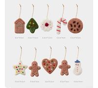 Sumsoctober Festive Wool Felt Snowman Ornaments Set of 10 Christmas Tree Decorations Holiday Party Hanging Baubles Xmas Home Decor Embellishments Winter Seasonal Craft Supplies