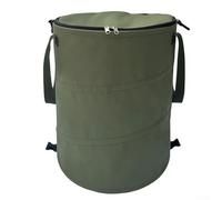 Sumsoctober Garden Bin Outdoor Dustbins with Lids for Outside, Collapsible Outdoor Camping Bin 34x40cm Foldable Rubbish Bag Holder for BBQs Picnics Hiking Waste Storage Green Khaki Black(Is green)