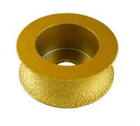 Sumsoctober Grinding Wheel Bullnose Brazed Profile Wheel for 100 Angle Grinder 10mm Thickness #50 Grit Emery Abrasive Tool for Granite Marble Quartz Stone and Concrete for EDGE Polishing(25mm)