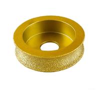 Sumsoctober Grinding Wheel Bullnose Brazed Profile Wheel for 100 Angle Grinder 10mm Thickness #50 Grit Emery Abrasive Tool for Granite Marble Quartz Stone and Concrete Edge Polishing(15mm)