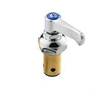 Sumsoctober Hot Cold Side Handle Stem Assembly for T&S Brass Faucets - Quarter Turn Cartridge for Valve Replacement with Lever Handle Screw Index Button 3-1/8 Inch Commercial Kitchen Tap Repair Parts