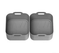Sumsoctober Oil Separating Silicone Pad Compatible with for AF500 Air Fryer Deep Extended Non-Stick Liner Heat Resistant for 5L 10L Air Fryers Reusable Silicone Insert for Healthy Frying(2 Gray)