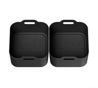 Sumsoctober Oil Separating Silicone Pad Compatible with for AF500 Air Fryer Deep Extended Non-Stick Liner Heat Resistant for 5L 10L Air Fryers Reusable Silicone Insert for Healthy Frying(2 Black)