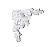 Sumsoctober PU Floral Corner Decor 18cm Ornate Wall Ceiling for Medallion for Home Interior European Style Moulding Trim Door Frame for Accent White Sculpted Design(18cm*4pcs)