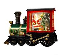 Sumsoctober Seasonal Water Filled Night Light With Christmas Train Design And Santa, Snowman, And Boy Figures For Decorative Use And Cozy Holiday Lighting(A)