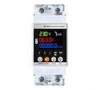 Sumsoctober Smart 63A Electrical Protector | LCD Monitor for Voltage, Current, Power | Over/Under Voltage, Overcurrent, Leakage Safety | for Tuya App Control, DIN Rail