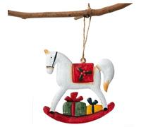 Sumsoctober Vintage Christmas Tin Ornaments Set Santa Snowman Tree Star Hanging Decoration Retro Festive Wrought Iron Blue Yellow Gold 6x6cm for Tree Mantel Window Holiday Home(D)
