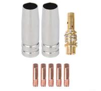 Sumsoctober Welding Parts Kit | 1.0mm Copper Contact Tips, Gas Nozzles & Diffusers | 8-Piece Set Compatible with MIG-200, NB-180, NB-200 Welding Machines