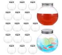 SUMTree 18 Pack Plastic Fish Bowl for Drinks, 16.9 oz Clear Spherical Bulb Cups Plastic Drinking Cups Punch Bowls for Corktail, Juice, Wine, Tea, Milk, Candy at Party Decorations, Carnival Games, Bars
