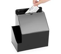SUMTree Acrylic Wall Mountable Ballot Donation Box with Lock and Sign Holder - Lockable Charity Box for Promotions Suggestionsand More(Black) (black)